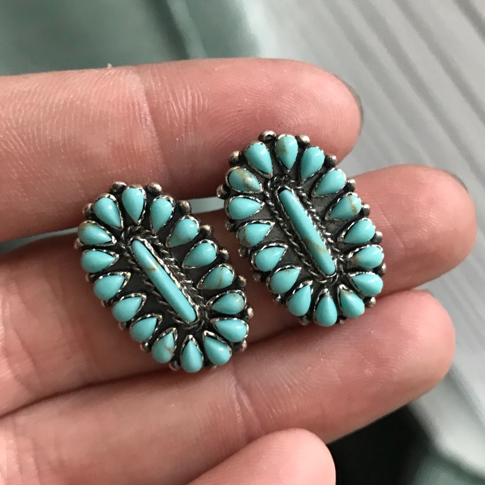Turquoise Cluster Earrings